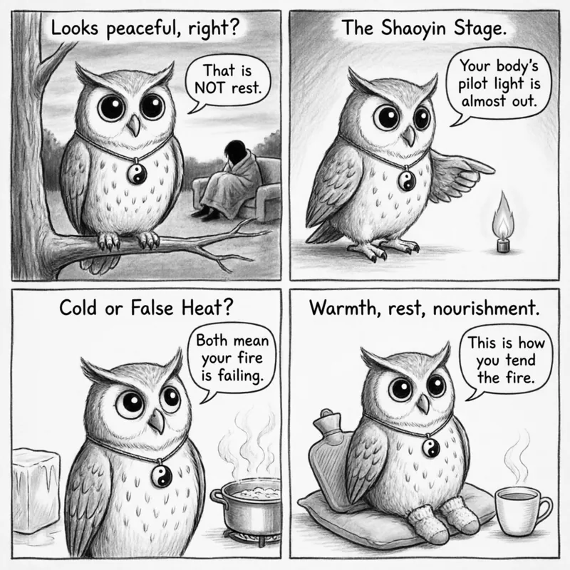 Ollie the Screech Owl explains the Shaoyin Stage — the quietest and most deceptive crisis